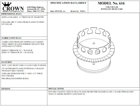 #616 08" Tab Collar 30GA technical document