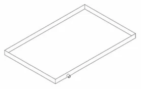 #750 16x28 Drain Pan 24GA 3/4" Female Drain Adaptor 3" from Left on Long Side (For DR65, DH70)