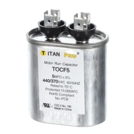 Titan PRO TOCF5 5 Mfd 440/370V Oval Capacitor front