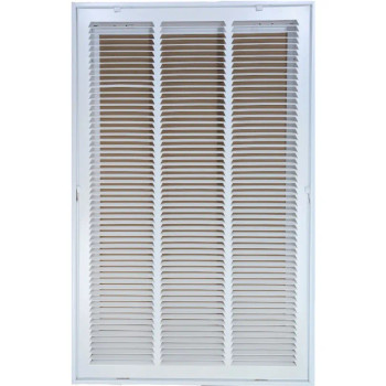 Truaire 18x30 190RF Stamped / Removable Face Return Air Filter Grille White Front View