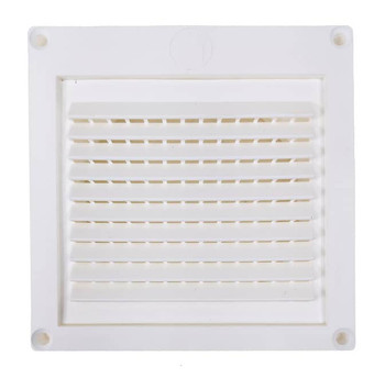 Builder's Best Plastic Mini Louver 04" with Snap-On Ring White 110811 front