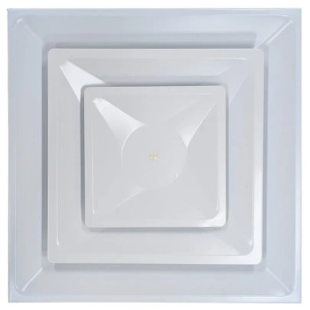 Truaire 24x24 2003CD-R6 2-Cone Stepdown T-Bar Lay-In Diffuser with R6 Back Front View