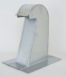 The Metal Shop Barrel Tile Roof Vent 4 Inch Galvanized Extra Tall with Damper GRV-4XTD