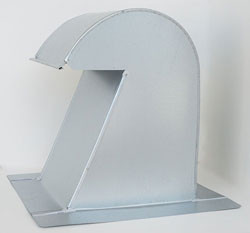 The Metal Shop Barrel Tile Roof Vent 10 Inch Galvanized Extra Tall with Damper GRV-10XTD