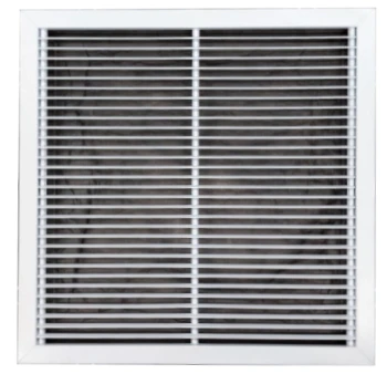 Truaire 24x24 Fixed Bar T-Bar Lay-In Return Air Grille with R6 Back Front View 2