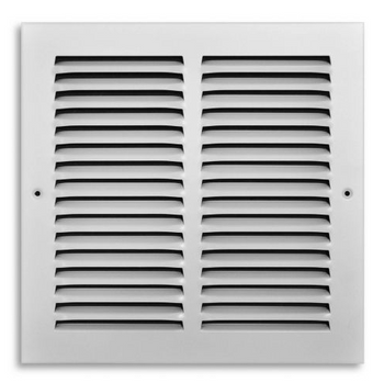 10" x 10", 1-Way, 1/2" Stamped Louver, Steel, Ceiling/Sidewall, White, Grille