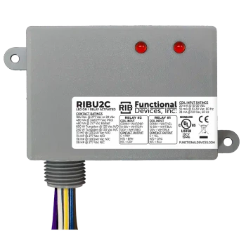 RIB RIBU2C Enclosed Pilot Relay 10 AMP 2 SPDT W/ 10-30 VAC/DC/120 VAC Coil