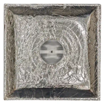 HaVACo HT-2x2-SPL6-IB 2'x2' Plastic 3 Cone Supply Lay-In 6" Boot with R6 Insulated Back, back View with insulation