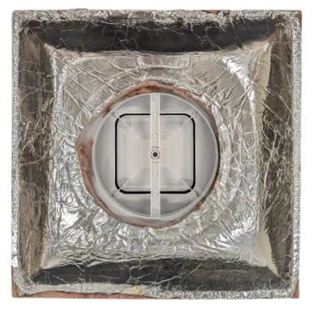 HaVACo HT-2x2-SPL12-IB 2'x2' Plastic 3 Cone Supply Lay-In 12" Boot with Insulated Back, back view with insulation