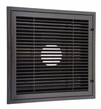 HaVACo HT-2x2-RTN-BK 2x2 Louver Lay-In Return Filter Grille Bulls-Eye Black Plastic Front View