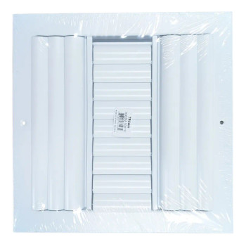 Truaire 10x10 303 3-Way Adjustable Curved Blade Supply Register White front View