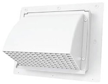 Builder's Best Heavy Duty Plastic Wall Cap 06" with Grid and Damper WHITE 10/Case WC601S