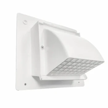 Builder's Best Heavy Duty Plastic Wall Cap 06" with Grid and Damper WHITE 10/Case WC601S