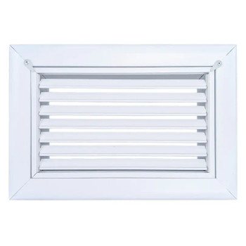 AirGuide RF-2FS 10x06 Return Air Filter Grille WHITE Screw Holes IN NECK of Unit NO Screw Holes in Face front view