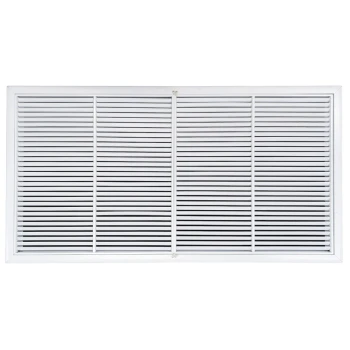 AirGuide RF-2FS 48x24 Return Air Filter Grille WHITE Screw Holes IN NECK of Unit NO Screw Holes in Face! Front View