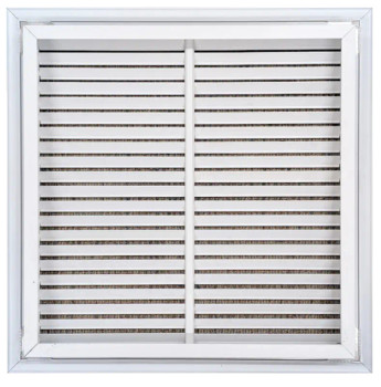 AirGuide RF-2FS 16x16 Return Air Filter Grille WHITE Screw Holes IN NECK of Unit NO Holes in Face back view