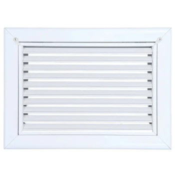 AirGuide RF-2FS 12x08 Return Air Filter Grille WHITE Screw Holes IN NECK of Unit NO Screw Holes in Face! Front View