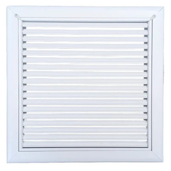AirGuide RF-2FS 14x14 Return Air Filter Grille WHITE Screw Holes IN NECK of Unit NO Screw Holes in Face! Front View