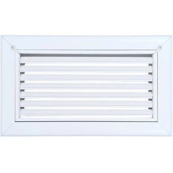 AirGuide RF-2FS 12x06 Return Air Filter Grille WHITE Screw Holes IN NECK of Unit NO Screw Holes in Face! Front View