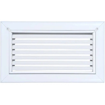 AirGuide RF-2FS 12x06 Return Air Filter Grille WHITE Screw Holes IN NECK of Unit NO Screw Holes in Face! Front View
