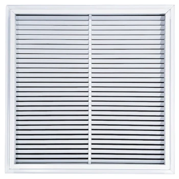 AirGuide RF-2FS 24x24 Return Air Filter Grille WHITE W/Filter Screw Holes IN NECK of Unit NO Screw Holes in Face back View