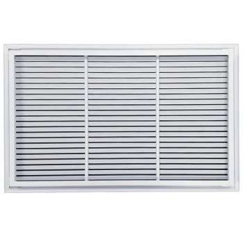 AirGuide RF-2FS 30x18 Return Air Filter Grille WHITE Screw Holes IN NECK of Unit NO Screw Holes in Face back view