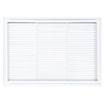 AirGuide RF-2FS 30x20 Return Air Filter Grille WHITE Screw Holes IN NECK of Unit NO Screw Holes in Face back view