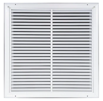 AirGuide RF-2FS 20x20 Return Air Filter Grille WHITE W/Screw Holes in Face Front View