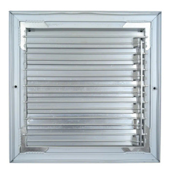 AirGuide Manufacturing, LLC  CBHML-1ME 08x08 1-Way Curved Blade Ceiling Register WHITE Rear View