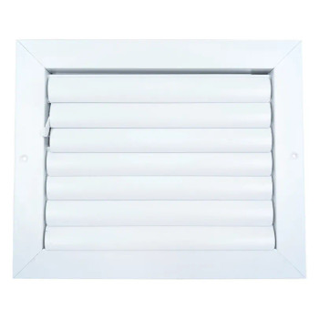 AirGuide Manufacturing CBHML-1ME 10x08 1-Way Curved Blade Ceiling Register WHITE Front View