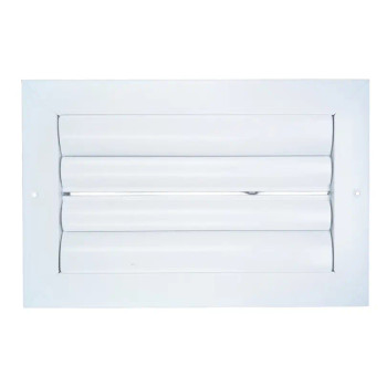AirGuide Manufacturing CBML-2ME 10x06 2-Way Curved Blade Ceiling Register WHITE Front View