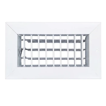 AirGuide Manufacturing, LLC AirGuide VML-ME 08x04 Single Deflection Sidewall Register WHITE Front with damper open