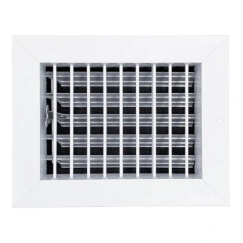 AirGuide VML-ME 08x06 Single Deflection Sidewall Register WHITE Front with damper open