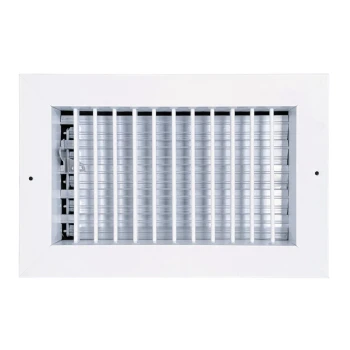 AirGuide VML-ME 10x06 Single Deflection Sidewall Register WHITE Front View