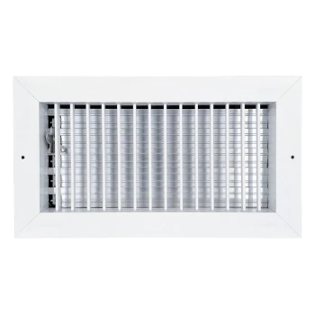 AirGuide VML-ME 12x06 Single Deflection Sidewall Register WHITE Front View