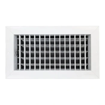 AirGuide VML-ME 12x06 Single Deflection Sidewall Register WHITE Front View with damper open