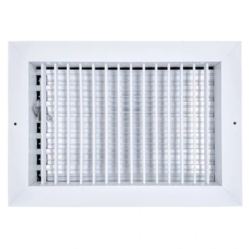 AirGuide VML-ME 12x08 Single Deflection Sidewall Register WHITE Front View