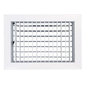 AirGuide VML-ME 12x08 Single Deflection Sidewall Register WHITE front View with damper open