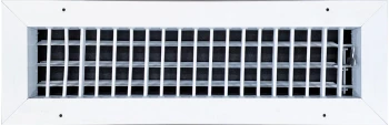 AirGuide VML-ME 16x04 Single Deflection Sidewall Register WHITE Front  view with damper open