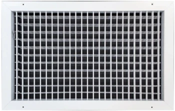 AirGuide VML-ME 20x12 Single Deflection Sidewall Register WHITE Front View with damper open
