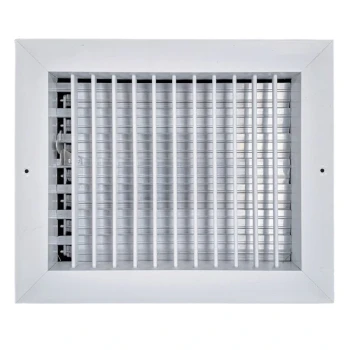 AirGuide VML-ME 10x08 Single Deflection Sidewall Register WHITE front view