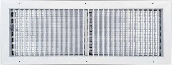 AirGuide VML-ME 24x08 Single Deflection Sidewall Register WHITE Front View