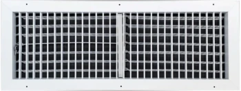 AirGuide VML-ME 24x08 Single Deflection Sidewall Register WHITE Front View with damper open