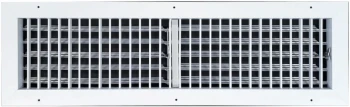 AirGuide VML-ME 24x06 Single Deflection Sidewall Register WHITE Front View with damper open