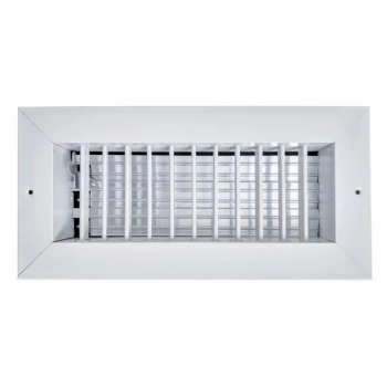 AirGuide VML-ME 10x04 Single Deflection Sidewall Register WHITE Front View