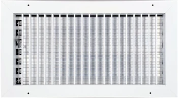 AirGuide VML-ME 16x08 Single Deflection Sidewall Register WHITE Front View