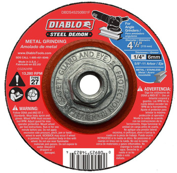 Diablo Tools Diablo DBDS45250B01F DB SD 4.5X1/4X5/8-11 MT GRD HUB