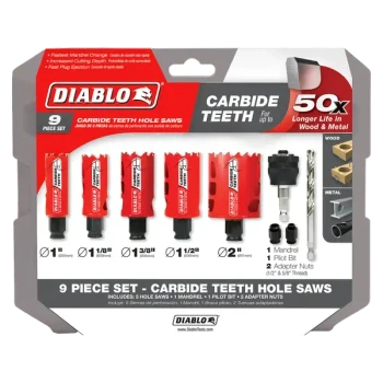 Diablo Tools DHS09SGPCT Diablo 9pc TCT GP Holesaw Set