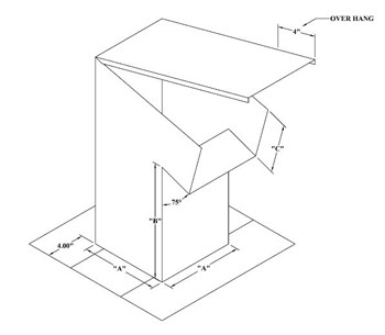 Crown Products #353 04x04 Roof Jack 8" Throat For Refrigerant Lines Flat Roof