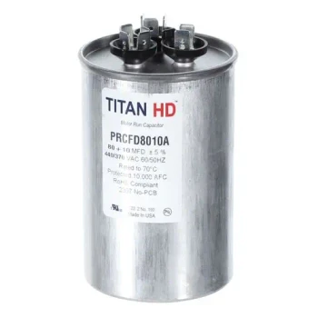 Titan HD Titan HD Capacitor 80+10 MFD 440V Round (PRCFD8010A) front
